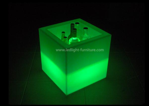 Rechargeable Polyethylene LED Cube Light 40cm Ice Bucket Cooler For Bottle Display