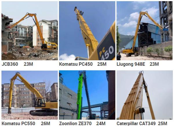 Fabricante 19 - 22m de alto alcance de demolição braço de extensão para escavadeira de 30 - 38 toneladas