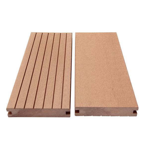 Recyclable Plastic Cedar Look Solid Composite Decking Material 140x30mm