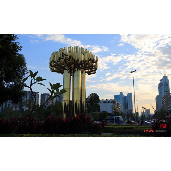 Large Stainless Steel Tree Sculpture Custom Urban Public Art for Square Customization