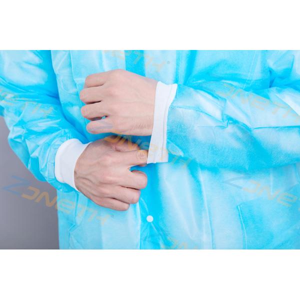 PP Knit Cuffs 65gsm Disposable Laboratory Coats