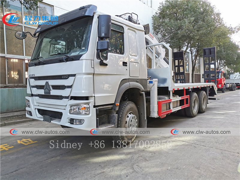 Тележка заграждения складчатости Sinotruk HOWO 6x4 10T установила кран