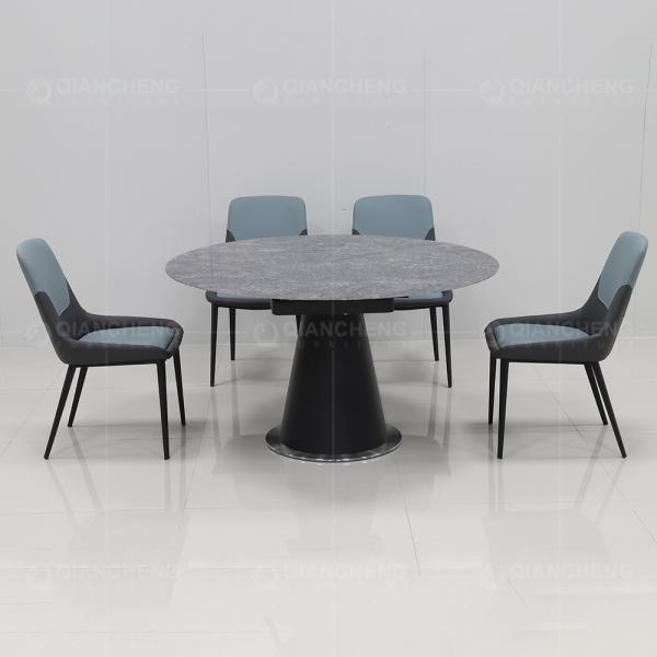 Черной обеденный стол расширения ноги металла круга 100kg спеченный мебелью каменный