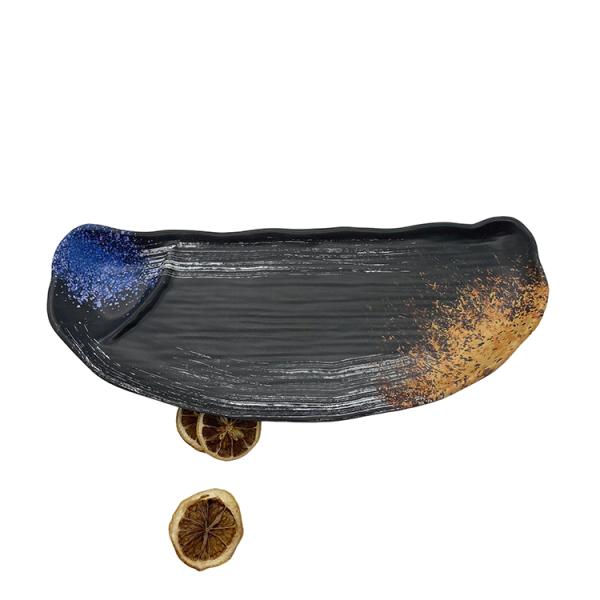 Half Moon Shape Melamine Dinner Plates Cafeterias Dinnerware