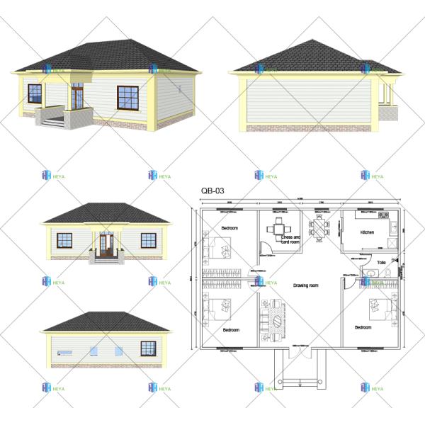 Luxury Villa - (QB03) Heya Prefab Luxury Villa Project Steel Light In Europe Market And South America