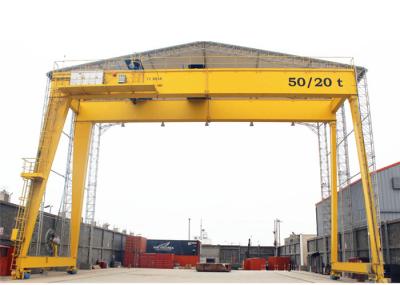 Along Rail System Double Girder Gantry Crane Mobile With Electric Hoist