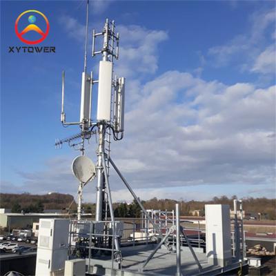 Self Supporting Galvanized Steel Pole Rooftop Antenna Tower For Telecom