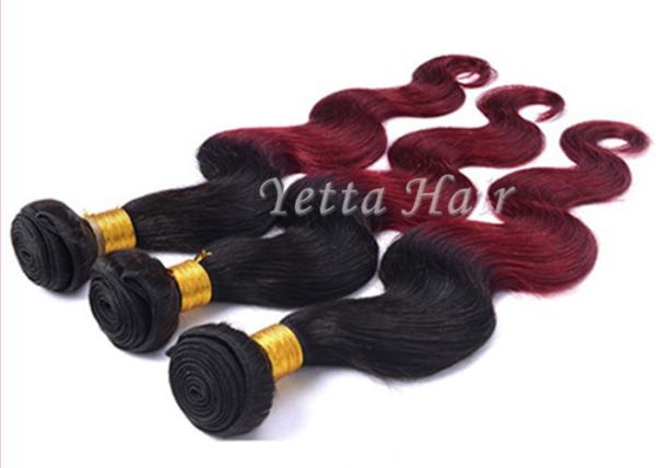 Extensões do cabelo humano de Ombre do cabelo do vermelho de vinho 12 - 30 onda do corpo