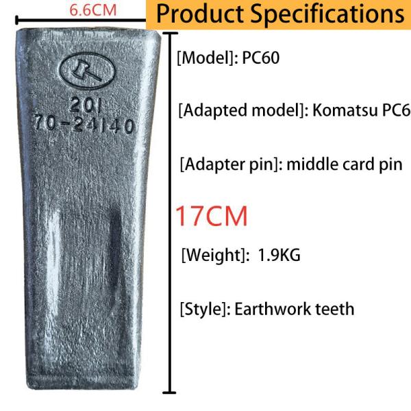 Forged Bolt On Rock Bucket Teeth for Komatsu PC60 PC60-7 PC60-8 Excavator