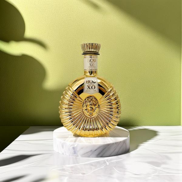 Blue Golden Electroplating Luxury Spirits Bottle Vacumm Coating 1L Liquor Bottles