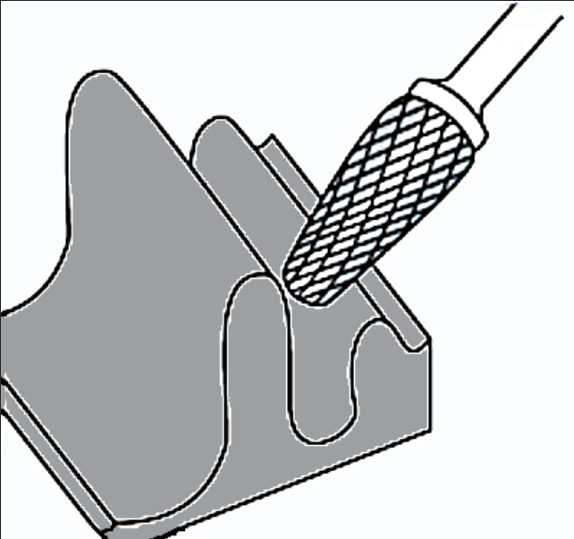 SF-5 Double Cut Extended Shank Burr Deep Hole And Pipe Interior Processing