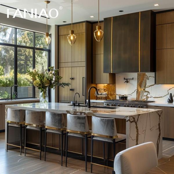 Современная роскошь Готовая к сборке Мебель интерьера Плоская упаковка Шкаф дизайн Шкаф Кухонные шкафы