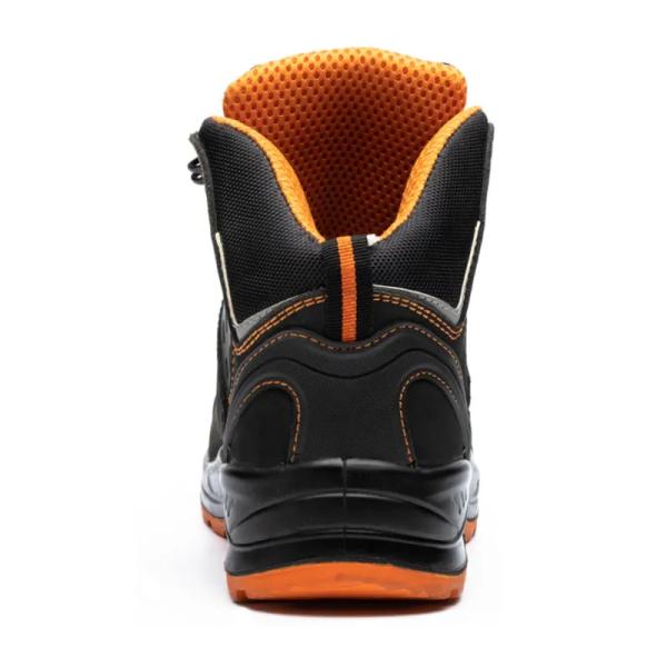 Slip Resistant Genuine Leather Hiking Shoes Black Heavy Duty Steel Toe Boots Unisex