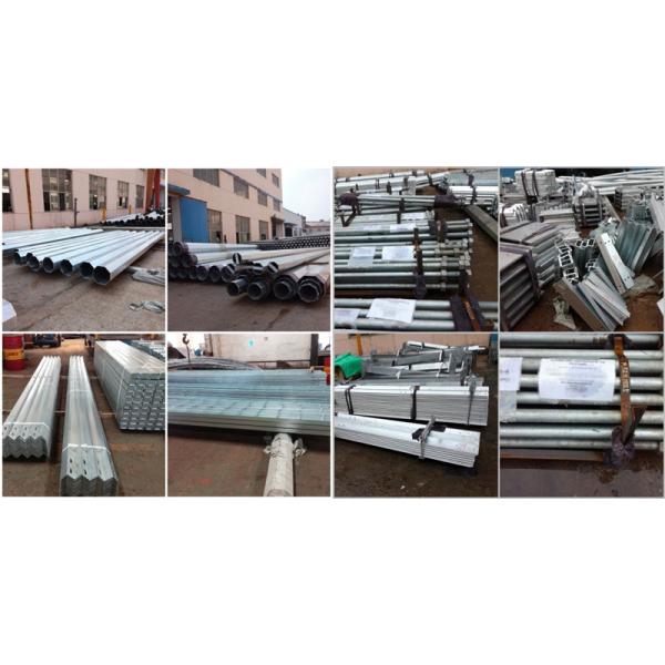 26.5M 5mm Steel Thickness Galvanized Steel Light Tension Electric Pole With Steel Channel Cross Arm