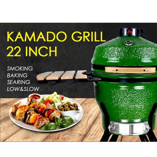 New Style KIMSTONE Kamado Grill Kimstone BBQ Grill 22inch Smoker Grill China Ceramic