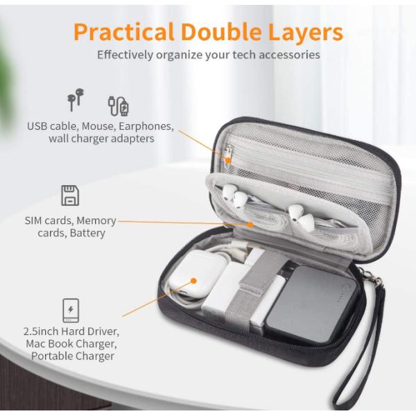 Small Travel Nylon Household Storage Container Cable Organiser Bag