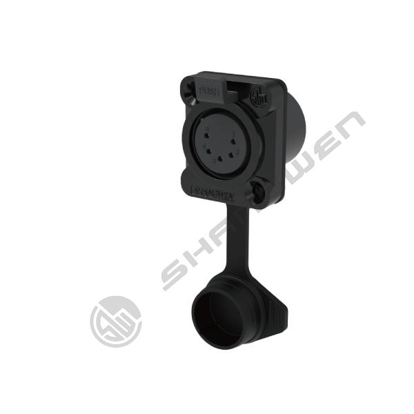 Industrial Electronics Accessories Waterproof 5 Pin XLR Female Jack Panel Mount Connector with Sealed Rubber Jacket