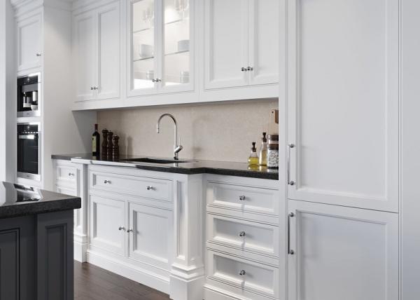 2.4M Real Wood Modern Gloss White Kitchen Cabinets Modular Kitchen Unit ODM