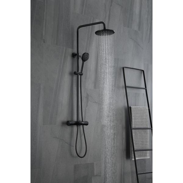 Contemporary Style Bathroom Shower Set with Pure Copper Material and Without Slide Bar