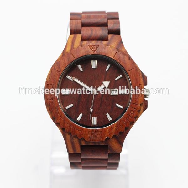 red sandalwood man watches ,wood bracelet watch , watch wood with date