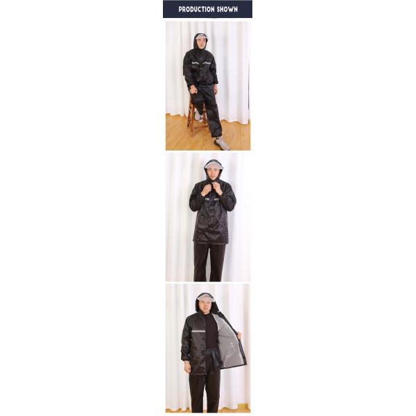 Customized Black Blue Men's Nylon Polyester PVC Coating Raincoat for Motorcycle Riding
