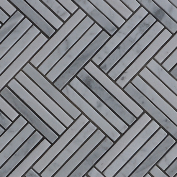 Cararra Grey Stone Mosaic Tile Micro Herringbone Marble Mosaic For Wall Decoration