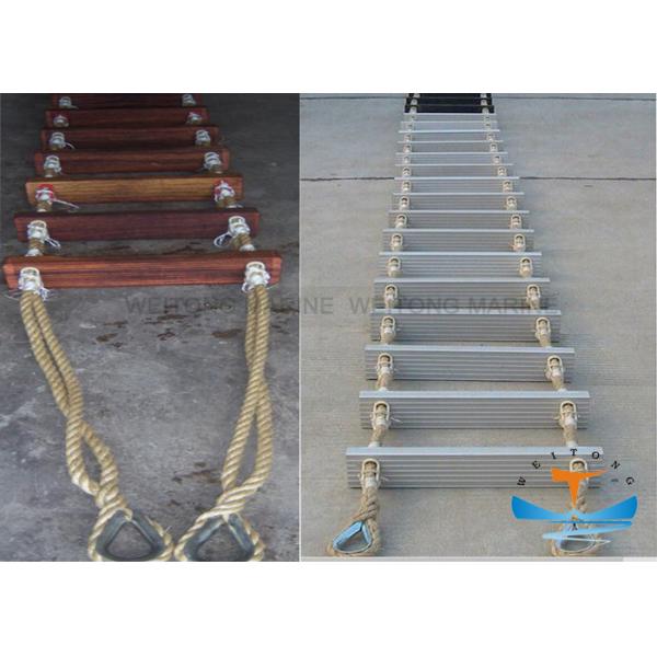 3-18m Solas Approved Embarkation Ladders , Rope Ladder Marine Manila Rope Material