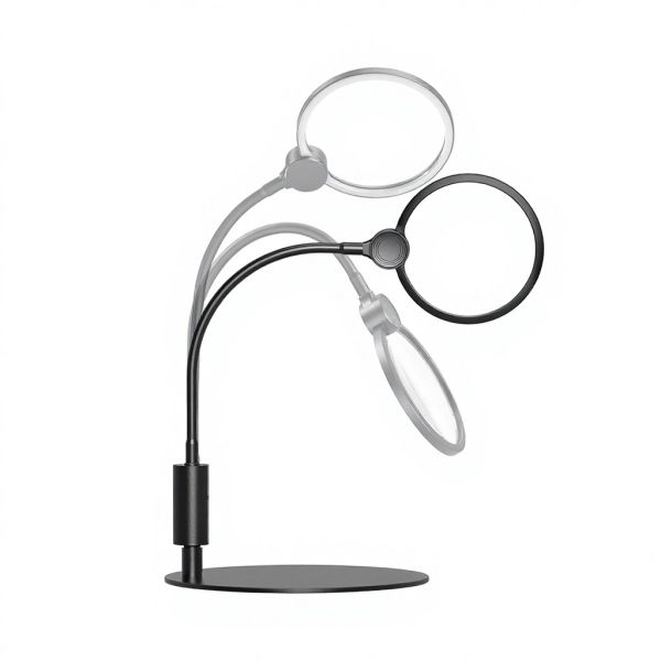 Detachable 3X+6X Illuminated Screen Magnifier Desk Lamp with Acrylic Lens for Reading