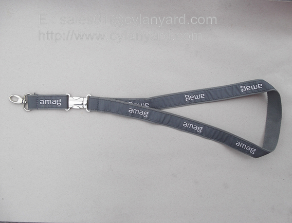 High Graded Jacquard Label Overlaid Lanyard With Metal Detachable Release Buckle
