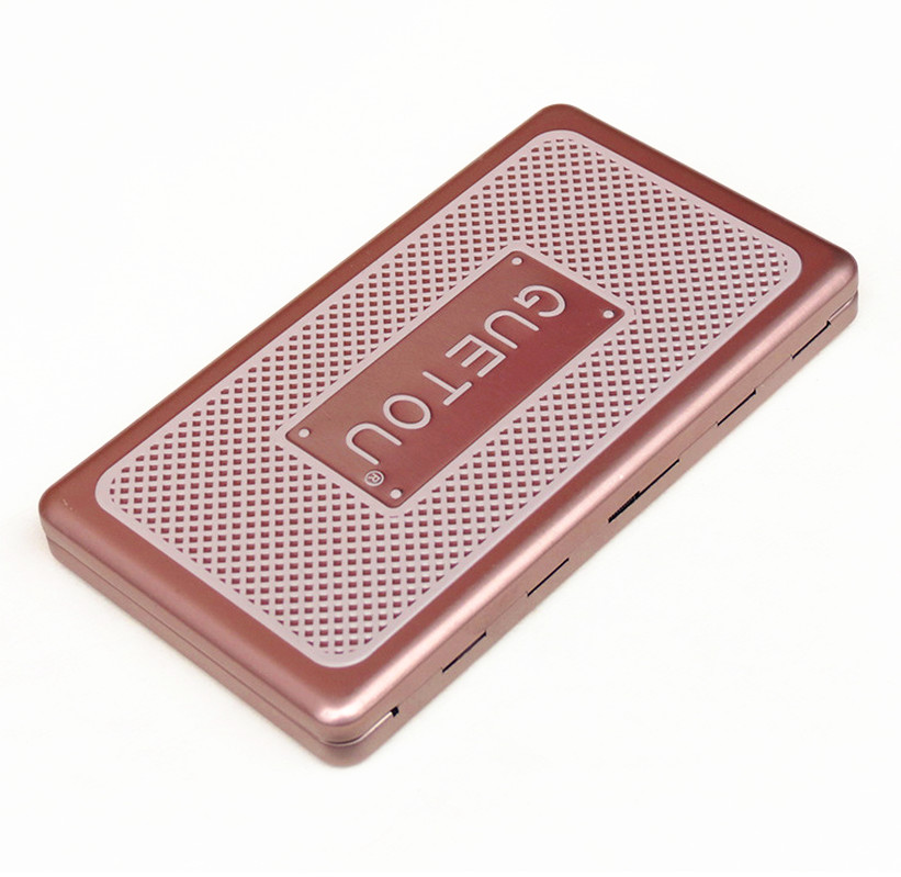 Eye Showder Rectangular Tin Box with foam and mirror , cosmetic tin box with hinged lid