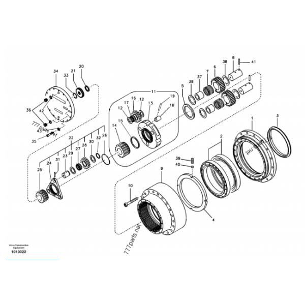 Части экскаватора EC290B Travel Reduction VOE 14528258 Travel Gearbox для Volvo