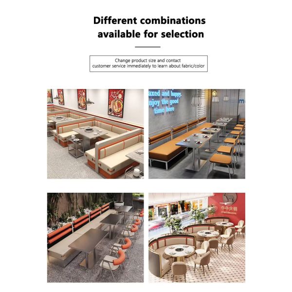 Light Luxury Modern Design Cafe Sofa Set Gold Stainless Steel Table Base High Back Restaurant Booth Seating