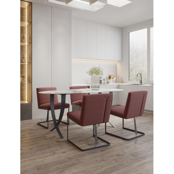180*92cm Contemporary Marble Dining Table ODM White Stainless Frame