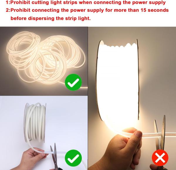 Waterproof IP65 LED Strip Lights Clear Concave Lens Warm White/Blue/Green/Red/Pink