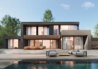Des maisons modulaires préfabriquées de luxe avec un cadre en acier léger.