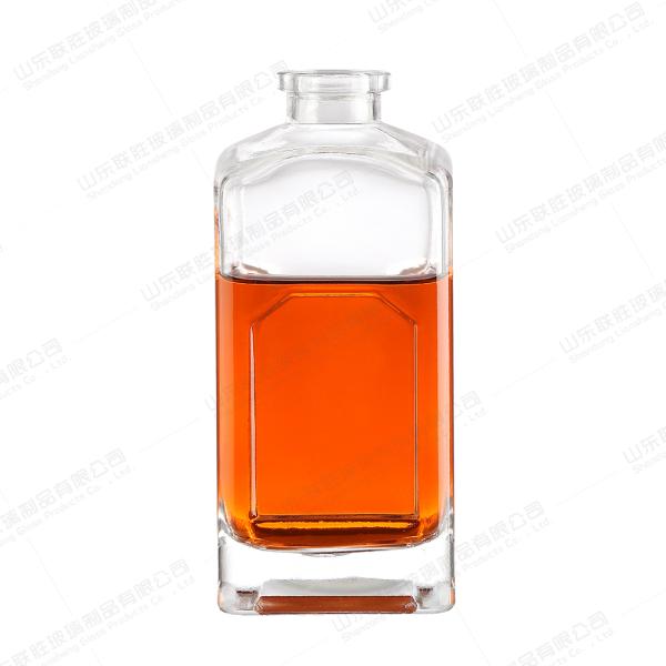 Материал корпуса Стеклянная прозрачная бутылка для ликера текилы 500 мл 1000 мл Уникальная резковая плоская
