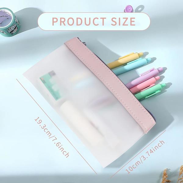 Classycoo Pencil Case 4 Pack Zipper Pencil Pouch, Multifunctional Clear Pen Bag Organizer Stationery Storage Bag