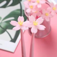 12pcs Jolis stylos à l'encre en gel de fleurs roses stylos d'écriture 0,5 mm Noir Fun Kawaii stylos en vrac pour les enfants fournitures scolaires de bureau