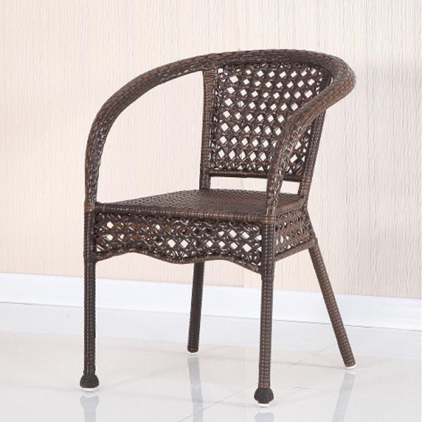 Outdoor Garden Balcony Stackable Armchair and Wicker Dining Table Set for Leisure