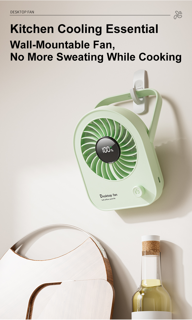 Factory OEM ODM Desktop Fan Customizable Battery Capacity Custom Colors Custom Injection Molds Rechargeable Portable Table Fan