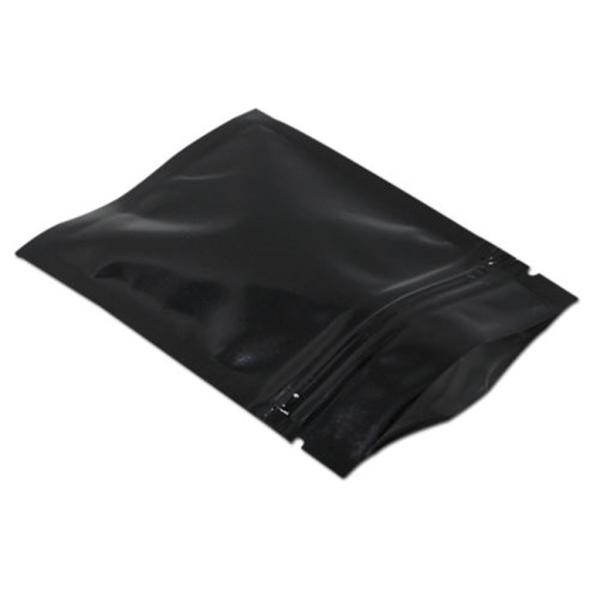 Small Heat seal black aluminum foil zipper packaging bag for storage