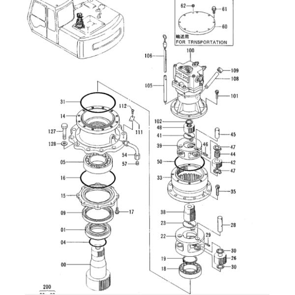 Части экскаватора EX120-2 EX120-3 Колыбельная коробка передач 9111265 9097684 Для Hitachi