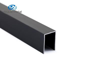 6063 Aluminium U Shaped Tile Trim For Floor Or Wall Decoration Black Color