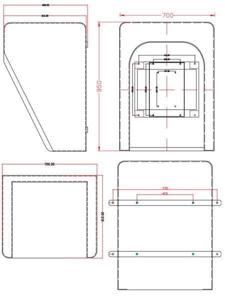 Telefone fixado na parede Hood Waterproof Phone Booths Outdoor acústico