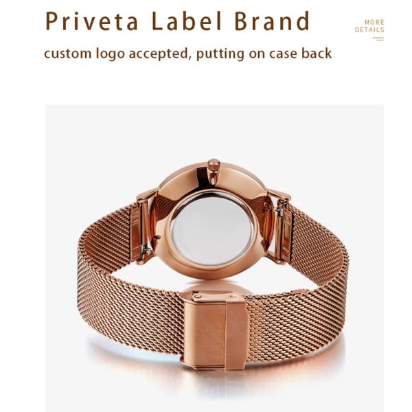 SS316L Women'S Quartz Stainless Steel Watch 3atm Water Resistant