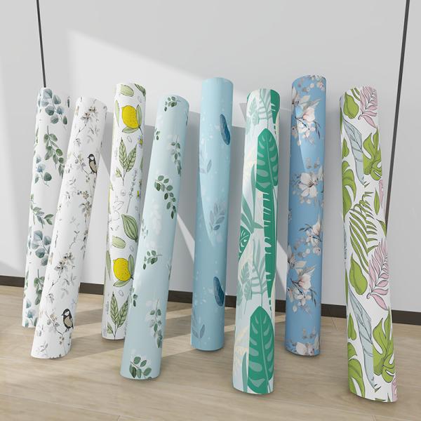 Waterproof Self-Adhesive Peel and Stick PVC Wall Sticker Modern Watercolor Floral Wallpaper for Home or Hotel Decors