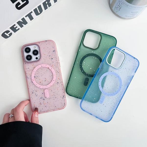 Transparent Luxury Cell Phone Case Wireless TPU Anti Fall Magnet Phone Case