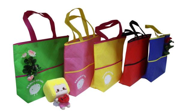 Eco Freindly Recycled Shopping Bags Nonwoven Laminated Fabric Customized