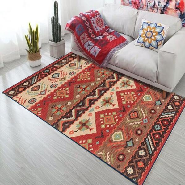 Bosmia Ethnic Style Rectangle Living Room / Hotel Floor Carpet With Special Style