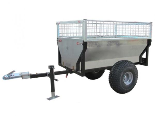 Off Road Atv Dump Trailer Hauler Utility 2 Wheels Single Axle With Cage